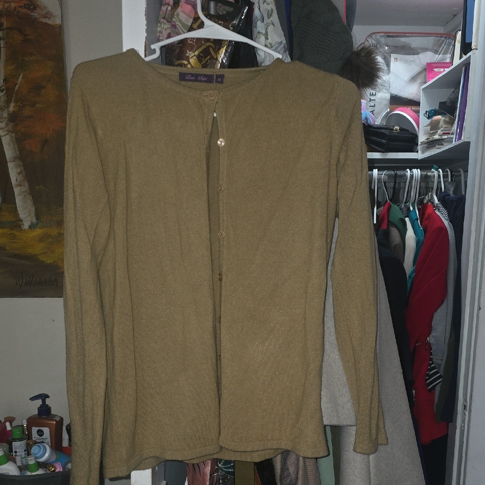 Tan Button-Up Cardigan